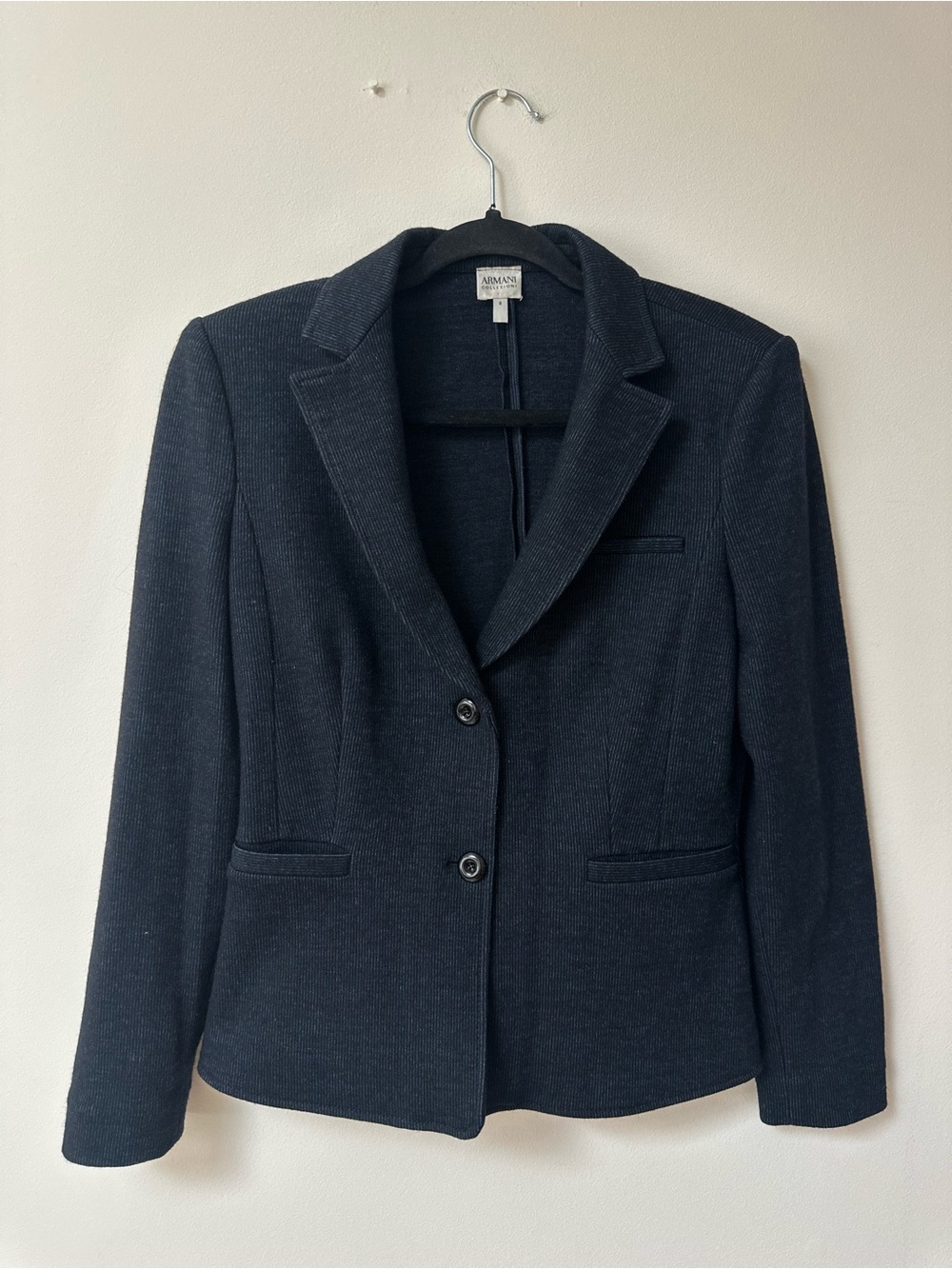 Armani Collezioni Women's Navy&black Tailored striped wool Blazer